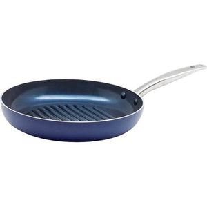 Blue Diamond - 11" Round Grill Pan - Blue/Silver