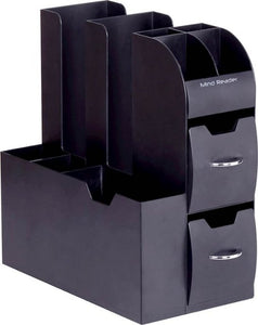 Mind Reader - 30 K-Cup Carousel Coffee Pods Holder with Coffee Condiment Caddy Organizer - Black