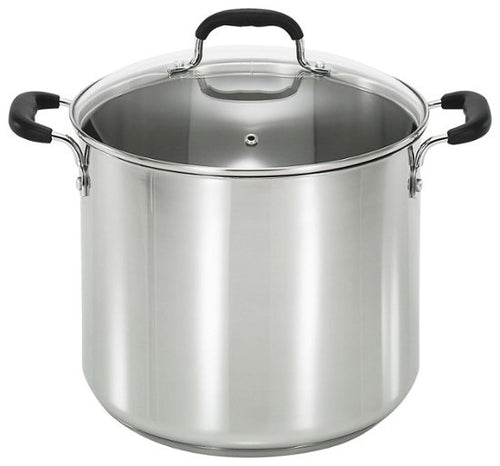T-Fal - 12-Quart Stock Pot - Stainless-Steel